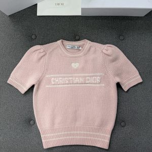 디올 하트 로고 울 캐시미어 반소매 스웨터