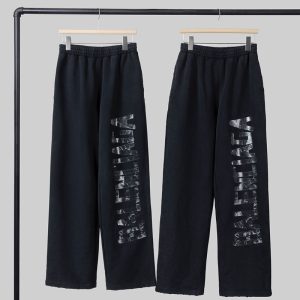 발렌시아가 트랜스페어런트 테이프 배기 팬츠