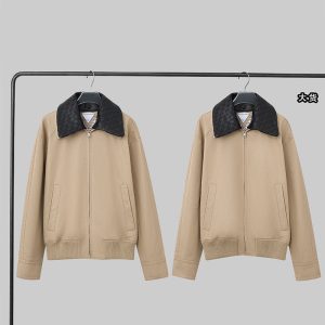 보테가베네타 카라 트림 코튼 트윌 블루종 자켓