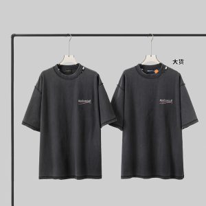 발렌시아가 폴리티컬 인사이드 아웃 빈티지 워시 티셔츠