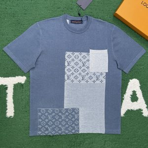 루이비통 니티드 패치워크 데님 숏 슬리브드 크루넥