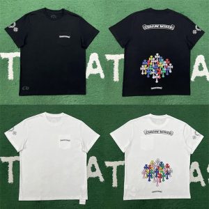크롬하츠 멀티 컬러 크로스 티셔츠
