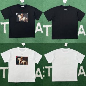오프화이트 카라바지오 프린팅 티셔츠