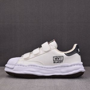 메종 미하라 야스히로 블레이키 OG 솔 캔버스 벨크로 스니커즈 화이트