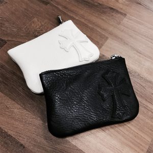 크롬하츠 크로스 패치 대거 지퍼 풀러 코인 파우치