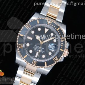 GM공장 롤렉스 서브마리너 포금 콤비 블랙다이얼 904 Submariner 116613 LN Wrapped Gold Black Dial Diamonds Markers on SSYG Bracelet SA3135