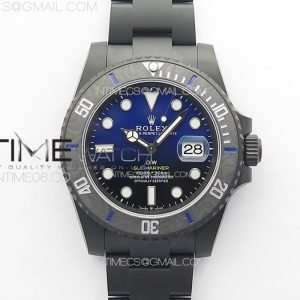 VS공장 롤렉스 서브마리너 DiW커스텀 블루그라데이션다이얼 브레이슬릿 Submariner DIW DLC Sandblasted VSF 11 Best Edition BlackBlue Dial on DLC Bracelet VS3135