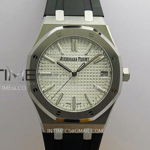 DD공장 오데마피게 로얄오크 15510 화이트다이얼 러버스트랩 Royal Oak 41mm 15510 SS DDF 11 Best Edition Silver Dial On Black Rubber Strap Super Clone DD4302