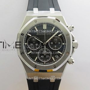 DD공장 오데마피게 로얄오크 크로노그래프 26240 스틸 블랙다이얼 러버스트랩 Royal Oak Chrono 26240 SS V2 DDF 11 Best Edition Black Dial On Black Rubber Strap Super Clone DD4401