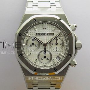 ZF공장 오데마피게 로얄오크 크로노그래프 26240 스틸 화이트다이얼 브레이슬릿 Royal Oak Chrono 26240 SS ZF 11 Best Edition Silver Dial On SS Bracelet Super Clone DD4401
