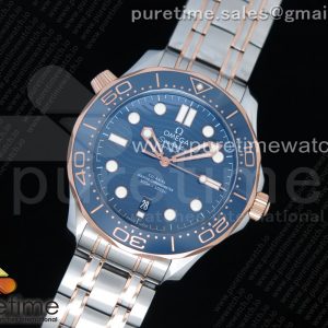 VS공장 오메가 씨마스터 다이버 300M 로즈골드콤비 블루다이얼 브레이슬릿 2018 Seamaster Diver 300M SSRG VSF 11 Best Edition RG Bezel Blue Dial on SSRG Bracelet A8800