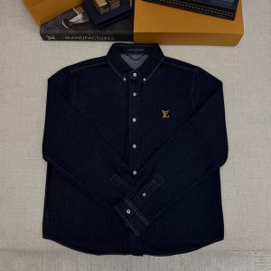 루이비통 LV 패치 데님 롱 슬리브드 셔츠