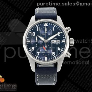 APS공장 IWC 파일럿 크로노그래프 388101 블루다이얼 블루가죽스트랩 Pilot Chrono IW388101 SSLE Blue APSF SA69385