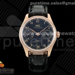 APS공장 IWC 포르투기저 오토메틱 로즈골드금통 블랙다이얼 블랙가죽스트랩 Portugieser Automatic 42mm RG APSF 11 Best Edition Black Dial on Black Leather Strap A52010