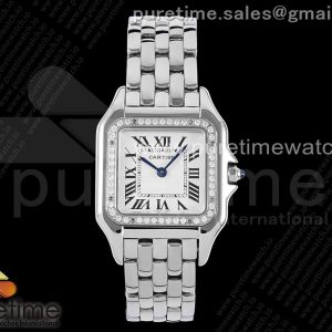 BV공장 까르띠에 팬더 27 스틸 다이아몬드베젤 화이트다이얼 브레이슬릿 Panthère 27mm BVF 11 Best Edition SS White Dial Diamonds Bezel on SS Bracelet Ronda Quartz