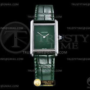 DR공장 까르띠에 탱크 머스트 라지 그린다이얼 악어스트랩 Cartier Tank Must SSLE Green DRF Swiss Qtz