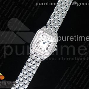 K11공장 22mm까르띠에 팬더 시크릿 레이디즈 스틸앤다이아케이스 브레이슬릿Panthère Secrete Ladies 22mm SS Diamonds Bezel White Dial on SS Bracelet Ronda Quartz