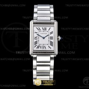 K11공장 까르띠에 탱크 머스트 라지 스틸 화이트다이얼 브레이슬릿 CAR0548A - Cartier Tank Must Large SSSS Wht K11 Sw Qtz
