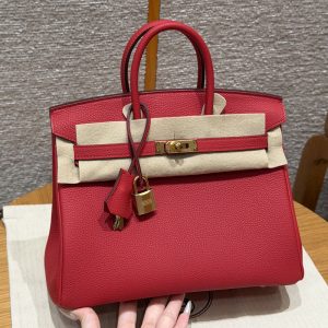 【수공】에르메스 버킨 25 토고 Q5 루즈 카자크