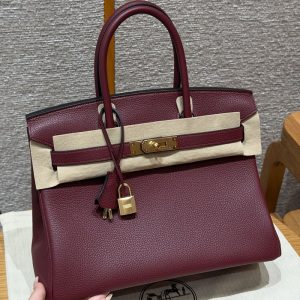 【수공】에르메스 버킨 30 토고 55 루즈 H