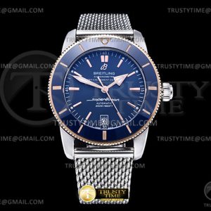 OX공장 브라이틀링 슈퍼오션 헤리티지2 42 로즈골드콤비 블루다이얼 브레이슬릿 Superocean Heritage II 42mm SSSS Blue OXF A2824