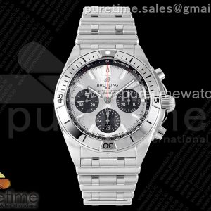 TF공장 브라이틀링 크로노맷 B01 크로노그래프 42 스틸 실버다이얼 브레이슬릿 Chronomat B01 42mm SS TF 11 Best Edition Silver Dial on SS Bracelet A7750