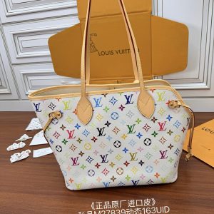 루이비통 x TM 네버우프 펫 캐리어 MM 캔버스 모노그램 멀티컬러 M27839