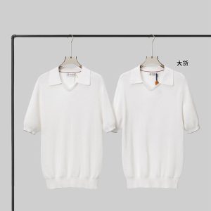 브루넬로 쿠치넬리 잉글리시 립 코튼 니트 폴로 셔츠
