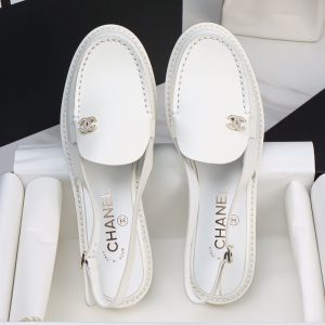 샤넬 25P CC로고 슬링백 로퍼 화이트