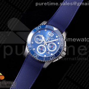 OX공장 하이드로콘퀘스트 크로노 블루다이얼 러버스트랩 HydroConquest Chrono SS Blue Ceramic Bezel Blue Dial on Blue Rubber Strap A7750
