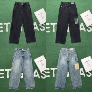 로에베 워시드 코튼 데님 카펜터 진