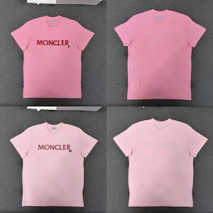 몽클레어 레터링 로고 패치 반팔 티셔츠