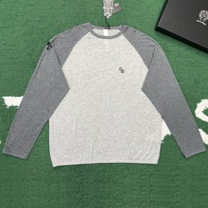 크롬하츠 크로스 패치 실크 롱슬리브 티셔츠