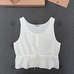 미우미우 슬러브 포플린 탑