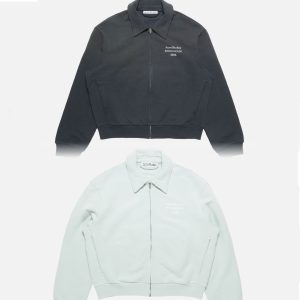아크네 스탬프 로고 카라 가디건