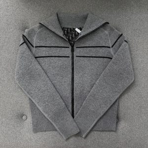디올 테크니컬 캐시미어 리버서블 후드 지퍼 가디건